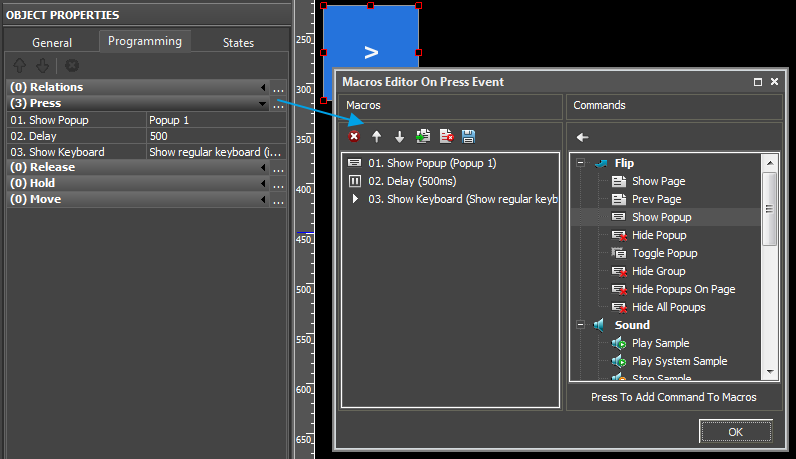 Editor examples of macros on press.png